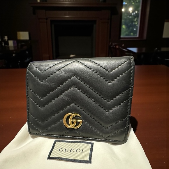 Gucci GG Marmont Black Compact Calfskin Leather Wallet - Picture 14 of 14